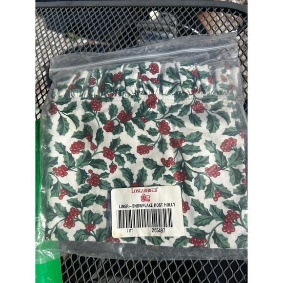 Longaberger Hostess Snowflake Basket Liner Holly Fabric NEW Christmas‎ - Picture 1 of 1